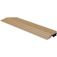 Ml-design - wpc Abschlussleiste Ecke links Teak für Terrassenfliesen, 38x2x7,5 cm, Holzoptik, Abdeckleiste Eckleiste geriffelt mit Drainage und von ML-DESIGN