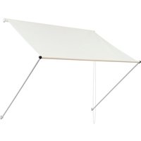 Markise 350x120 cm, Beige, 50+ UV-Schutz, aus Metall und Polyester, Seilzug, Schattenspender Fenster, Einziehbar Klemmmarkise Balkonmarkise von ML-DESIGN