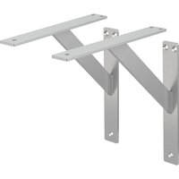 Ml-design - 2 Stück Regalhalterung 240x240 mm, Silber, Aluminium, Schwebende Regalhalterungen, Regalwinkel, Wandhalterung für Regalbrett, Regalträger von ML-DESIGN