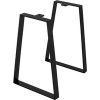 Ml-design - 2 Stück Tischbeine 28,5xH40,5cm Schwarz, Tischkufen Trapez-Form, Stahl pulverbeschichtet, Industriell, Kufengestell Tischgestell Metall von ML-DESIGN