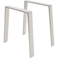 Ml-design - 2er Set Tischbeine Loft 75x72 cm, Silber, Profil 8x2cm, aus Edelstahl, Industriedesign, U-Form, Metall Tischgestell scandic, Tischkufen Ml-design - 2er Set Tischbeine Loft 75x72 cm, Silber, Profil 8x2cm, aus Edelstahl, Industriedesign, U-Form, Metall Tischgestell scandic, Tischkufen von ML-DESIGN