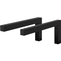 Ml-design - 2er Set Wandkonsole Winkel L-Form für Waschtisch, 300x150 mm Schwarz Stahl, Design Waschtischhalterung, Wandhalterung für von ML-DESIGN