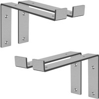 4 Stück Regalhalterung 25x4x14,5 cm, Grau, aus Metall, 10 Zoll Regalhalterungen, Industrielle Regalwinkel, Regalträger für Wandmontage, 90Grad 4 Stück Regalhalterung 25x4x14,5 cm, Grau, aus Metall, 10 Zoll Regalhalterungen, Industrielle Regalwinkel, Regalträger für Wandmontage, 90Grad von ML-DESIGN
