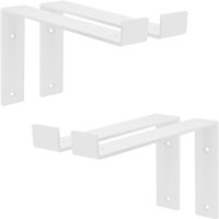 Ml-design - 4 Stück Regalhalterung 25x4x14,5 cm, Weiß, aus Metall, 10 Zoll Regalhalterungen, Industrielle Regalwinkel, Regalträger für Wandmontage, von ML-DESIGN