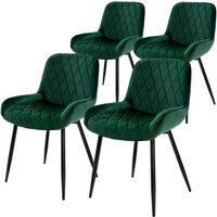 Ml-design - 4er Set Esszimmerstühle Esszimmerstuhl mit Rücken- und Armlehnen, Dunkelgrün, Samt Sitzfläche, Metallbeine, Küchenstühle Küchenstuhl Ml-design - 4er Set Esszimmerstühle Esszimmerstuhl mit Rücken- und Armlehnen, Dunkelgrün, Samt Sitzfläche, Metallbeine, Küchenstühle Küchenstuhl von ML-DESIGN