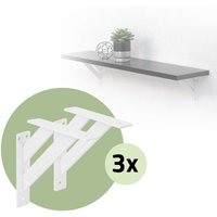 6 Stück Regalhalterung, 18 x 18 cm, Weiß, aus Aluminium - Ml-design von ML-DESIGN