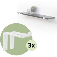 6 Stück Regalträger L-Form, 20x4x14,5 cm, Weiß, aus Metall - Ml-design von ML-DESIGN