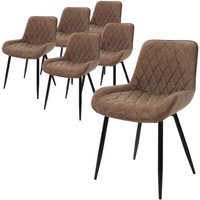 ML-Design 6er Set Esszimmerstühle Esszimmerstuhl mit Rücken- und Armlehnen, Braun, PU-Kunstleder Sitzfläche, Metallbeine, Küchenstühle Küchenstuhl ML-Design 6er Set Esszimmerstühle Esszimmerstuhl mit Rücken- und Armlehnen, Braun, PU-Kunstleder Sitzfläche, Metallbeine, Küchenstühle Küchenstuhl von ML-DESIGN