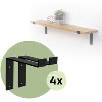 8 Stück Regalträger L-Form, 20x4x14,5 cm, Schwarz, aus Metall - Ml-design von ML-DESIGN