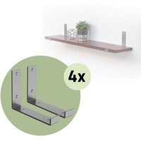 8 Stück Regalträger L-Form, 20x4x14 cm, Grau, aus Metall - Ml-design von ML-DESIGN