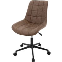Bürostuhl, Braun, Kunstleder Sitzfläche, Metallgestell, Polsterstuhl mit Rückenlehne, höhenverstellbar, 360° Drehstuhl mit 5 Rollen, Ergonomischer von ML-DESIGN