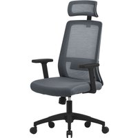 Ml-design - Bürostuhl ergonomisch, Grau, Mesh, Schreibtischstuhl mit Verstellbarer Lendenwirbelstütze, Kopfstütze & Armlehnen, Wippfunktion, Ml-design - Bürostuhl ergonomisch, Grau, Mesh, Schreibtischstuhl mit Verstellbarer Lendenwirbelstütze, Kopfstütze & Armlehnen, Wippfunktion, von ML-DESIGN