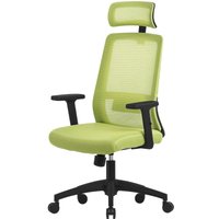 Ml-design - Bürostuhl ergonomisch, Grün, Mesh, Schreibtischstuhl mit Verstellbarer Lendenwirbelstütze, Kopfstütze & Armlehnen, Wippfunktion, von ML-DESIGN