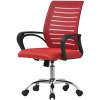 ML-Design Bürostuhl ergonomisch, Rot, Höhenverstellbarer Schreibtischstuhl mit Armlehnen, Computerstuhl mit atmungsaktiver Netzbespannung, von ML-DESIGN
