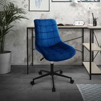 Ml-design - Bürostuhl mit Rückenlehne, Blau, Sitzfläche aus Samt mit Metallgestell von ML-DESIGN