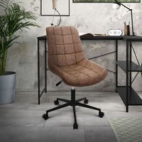 Ml-design - Bürostuhl mit Rückenlehne, Braun, aus Kunstleder mit Metallgestell von ML-DESIGN