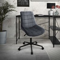 Ml-design - Bürostuhl mit Rückenlehne, Grau, Sitzfläche aus Samt mit Metallgestell von ML-DESIGN