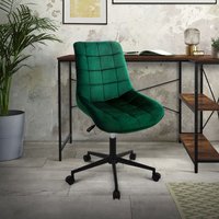 Ml-design - Bürostuhl mit Rückenlehne, Grün, Sitzfläche aus Samt mit Metallgestell von ML-DESIGN