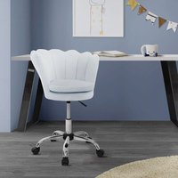 Ml-design - Bürostuhl mit Rückenlehne, Hellblau, aus Samt mit Metallgestell, drehbar von ML-DESIGN