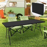 Campingtisch klappbar, 180x74 cm, Schwarz, aus Kunststoff mit Tragegriff - Ml-design von ML-DESIGN