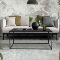 Couchtisch Industriedesign, 110x40x50,5 cm, Schwarz, aus Metall, rechteckig Form, Tisch für Eingangsbereich, Beistelltisch Wohnzimmertisch von ML-DESIGN