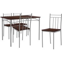 Ml-design - Esstisch mit 4 Stühlen, Eiche dunkel, Essgruppe Set 5tlg für 4 Personen, Holz, Esszimmerstühle mit Metallbeinen, Küchentisch Set, von ML-DESIGN