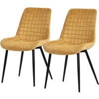 Ml-design - Esszimmerstühle 2er Set, Senfgelb, Sitzfläche aus Samt mit schwarzen Metallbeinen, Küchenstühle mit Rückenlehne, Wohnzimmerstühle, Ml-design - Esszimmerstühle 2er Set, Senfgelb, Sitzfläche aus Samt mit schwarzen Metallbeinen, Küchenstühle mit Rückenlehne, Wohnzimmerstühle, von ML-DESIGN