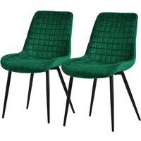 Ml-design - Esszimmerstühle 2er Set Dunkelgrün, Sitzfläche aus Samt mit schwarzen Metallbeinen, Küchenstühle mit Rückenlehne, Wohnzimmerstühle, Ml-design - Esszimmerstühle 2er Set Dunkelgrün, Sitzfläche aus Samt mit schwarzen Metallbeinen, Küchenstühle mit Rückenlehne, Wohnzimmerstühle, von ML-DESIGN