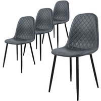 Esszimmerstühle 4er Set, Anthrazit, Küchenstuhl aus Kunstleder, Wohnzimmerstuhl mit Rückenlehne, Polsterstuhl mit Metallbeinen, Ergonomischer Stuhl Esszimmerstühle 4er Set, Anthrazit, Küchenstuhl aus Kunstleder, Wohnzimmerstuhl mit Rückenlehne, Polsterstuhl mit Metallbeinen, Ergonomischer Stuhl von ML-DESIGN