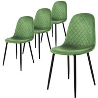 Esszimmerstühle 4er Set, Salbei, Küchenstuhl mit Samtbezug, Wohnzimmerstuhl mit Rückenlehne, Polsterstuhl mit Metallbeinen, Ergonomischer Stuhl für Esszimmerstühle 4er Set, Salbei, Küchenstuhl mit Samtbezug, Wohnzimmerstuhl mit Rückenlehne, Polsterstuhl mit Metallbeinen, Ergonomischer Stuhl für von ML-DESIGN