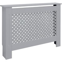 Ml-design - ecd Germany Heizkörperverkleidung mit Wabenmuster 112x19x82 cm Grau aus mdf lackiert für Schlafzimmer Wohnzimmer, Heizungsverkleidung von ML-DESIGN