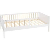 Ml-design - Kinderbett 80x160 cm Weiß-Natur, Einzelbett für Kinder mit Lattenrost & Rausfallschutz, Jugendbett aus Kiefernholz, Holzbett Bettgestell Ml-design - Kinderbett 80x160 cm Weiß-Natur, Einzelbett für Kinder mit Lattenrost & Rausfallschutz, Jugendbett aus Kiefernholz, Holzbett Bettgestell von ML-DESIGN