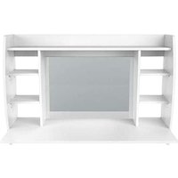 Ml-design - Wandschminktisch mit Hocker, Frisiertisch mit Spiegel und 6 Ablagefächern, 110x75x48,5 cm, Weiß, Moderne Kosmetiktisch für Damen & von ML-DESIGN