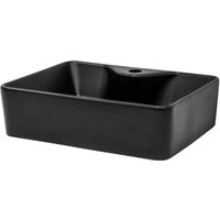 Ml-design - Waschbecken aus Keramik Schwarz matt 49x36,5x14 cm, Abgerundeten Ecken, Aufsatzwaschbecken, Moderne Waschtisch Waschschale mit Ml-design - Waschbecken aus Keramik Schwarz matt 49x36,5x14 cm, Abgerundeten Ecken, Aufsatzwaschbecken, Moderne Waschtisch Waschschale mit von ML-DESIGN