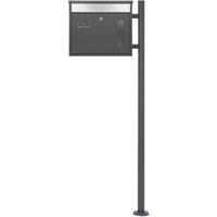 Ml-design - ecd Germany Design Briefkasten mit Pfosten, Standbriefkasten mit Namensschild, Briefkastenanlage, Briefkastenständer Anthrazit 120 cm von ML-DESIGN