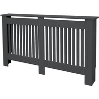 Ml-design - ecd Germany Heizkörperverkleidung Landhausstil 152x19x82cm Anthrazit aus mdf lackiert für Schlafzimmer Wohnzimmer Heizungsverkleidung von ML-DESIGN
