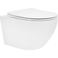 Ml-design - ecd Germany Spülrandloses Hänge wc Keramik Weiß matt mit Nano Beschichtung, Wand-WC lang 52 cm, Toilette mit WC-Sitz abnehmbar aus Ml-design - ecd Germany Spülrandloses Hänge wc Keramik Weiß matt mit Nano Beschichtung, Wand-WC lang 52 cm, Toilette mit WC-Sitz abnehmbar aus von ML-DESIGN