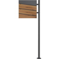Ml-design - ecd Germany Standbriefkasten mit Zeitungsfach, Design Briefkasten mit Pfosten, Briefkastenanlage, Briefkastenständer 120 cm Anthrazit von ML-DESIGN