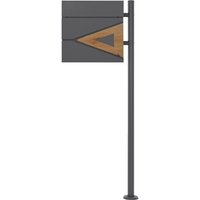 Ml-design - ecd Germany Standbriefkasten mit Zeitungsfach, Design Briefkasten mit Pfosten, Briefkastenanlage, Briefkastenständer 120 cm Anthrazit von ML-DESIGN