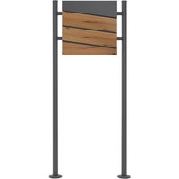 Ml-design - ecd Germany Standbriefkasten mit Zeitungsfach, Design Briefkasten mit Pfosten, Briefkastenanlage, Briefkastenständer Anthrazit 120cm von ML-DESIGN