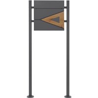 Ml-design - ecd Germany Standbriefkasten mit Zeitungsfach, Design Briefkasten mit Pfosten, Briefkastenanlage, Briefkastenständer Anthrazit 120cm von ML-DESIGN