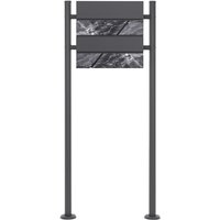 Ml-design - ecd Germany Standbriefkasten mit Zeitungsfach, Design Briefkasten mit Pfosten, Briefkastenanlage, Briefkastenständer Anthrazit 120cm von ML-DESIGN