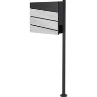 Ml-design - ecd Germany Standbriefkasten mit Zeitungsfach, Design Briefkasten mit Pfosten, Briefkastenanlage, Briefkastenständer Anthrazit Edelstahl, von ML-DESIGN