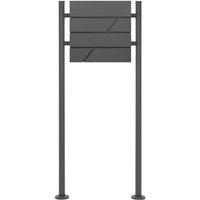 Ml-design - ecd Germany Standbriefkasten mit Zeitungsfach, Design Briefkasten mit Pfosten, Briefkastenanlage, Briefkastenständer Anthrazit Höhe von ML-DESIGN