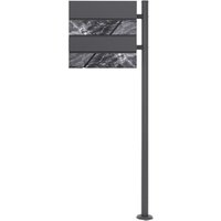 Ml-design - ecd Germany Standbriefkasten mit Zeitungsfach, Design Briefkasten mit Pfosten, Briefkastenanlage Briefkastenständer 120cm Anthrazit von ML-DESIGN