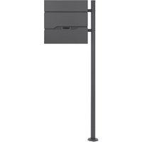 Ml-design - ecd Germany Standbriefkasten mit Zeitungsfach, Design Briefkasten mit Pfosten Standfuß, Briefkastenanlage, Briefkastenständer Anthrazit von ML-DESIGN