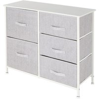 Ml-design - ml Design Kommode aus Stoff mit 5 Schubladen, 80x30x70 cm Weiß, Metall-Regal/MDF-Platte, Schubladenschrank Schrank Kleideraufbewahrung von ML-DESIGN