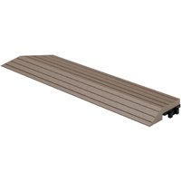 Ml-design - wpc Abschlussleiste Ecke links Dunkelbraun für Terrassenfliesen, 38x2x7,5 cm, Holzoptik, Abdeckleiste Eckleiste geriffelt mit Drainage & von ML-DESIGN