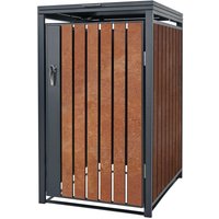 Mülltonnenbox 1er für 1 Tonne 240L 68x80x116,3 cm, Anthrazit-Rostoptik, Stahl/Cortenstahl, Abschließbare Mülltonnenverkleidung Klappdeckel/Tür, Mülltonnenbox 1er für 1 Tonne 240L 68x80x116,3 cm, Anthrazit-Rostoptik, Stahl/Cortenstahl, Abschließbare Mülltonnenverkleidung Klappdeckel/Tür, von ML-DESIGN