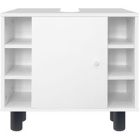 Ml-design - Waschbeckenunterschrank Weiß 60x54x32 cm, Waschbecken Unterschrank mit Tür und 6 Ablagen, viel Stauraum, Waschtischunterschrank aus von ML-DESIGN